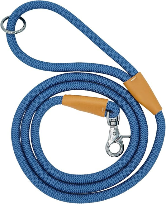 5FT Nylon Rope Dog Leash, Short Leash for Training Small Medium Large Dogs (Navy Blue, 5FTx10MM)