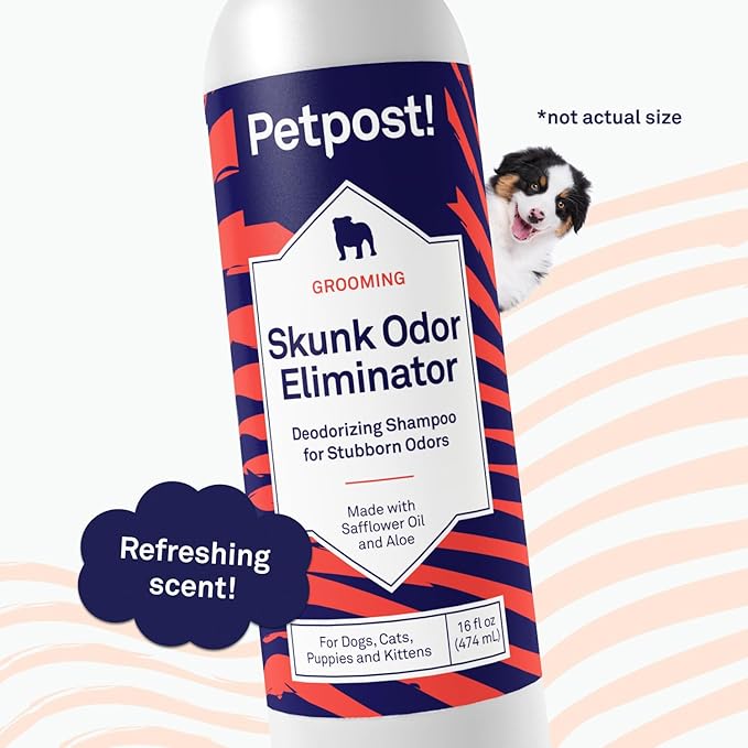 Petpost | Skunk Odor Eliminator Shampoo for Dogs & Cats. Neutralizes Strong Odors. Gentle & Safe Formula. 16 oz