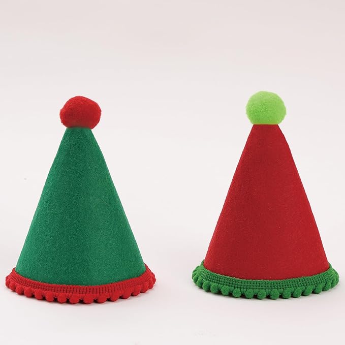 Dog Birthday Hat Set for Small Medium Dogs Cat Puppies, Mini Party Hat with Adjustable Headbands, Cute Pet Hat with Pompons for Birthday Christmas Party Decoration Accessories (Mini 2.5 inch 10pcs)