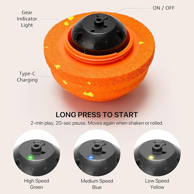 Interactive Dog Toys Balls Moving - Smart Automatic Bouncing Interactive Dog Ball, Durable Pet-Safe E-TPU, IPX7 Waterproof, Anti Boredom Dog Toys to Keep Them Busy for Large and Small Dogs (2 Pack)