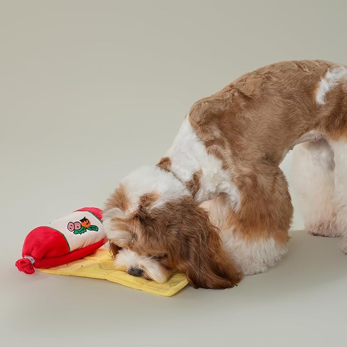 CHEWFFON Sausage Dog Toy, Interactive Crinkle Puzzle Toy, Snuffle Puppy Toy for Boredom, Enrichment Nose Work Toys, Great for All Dog Sizes