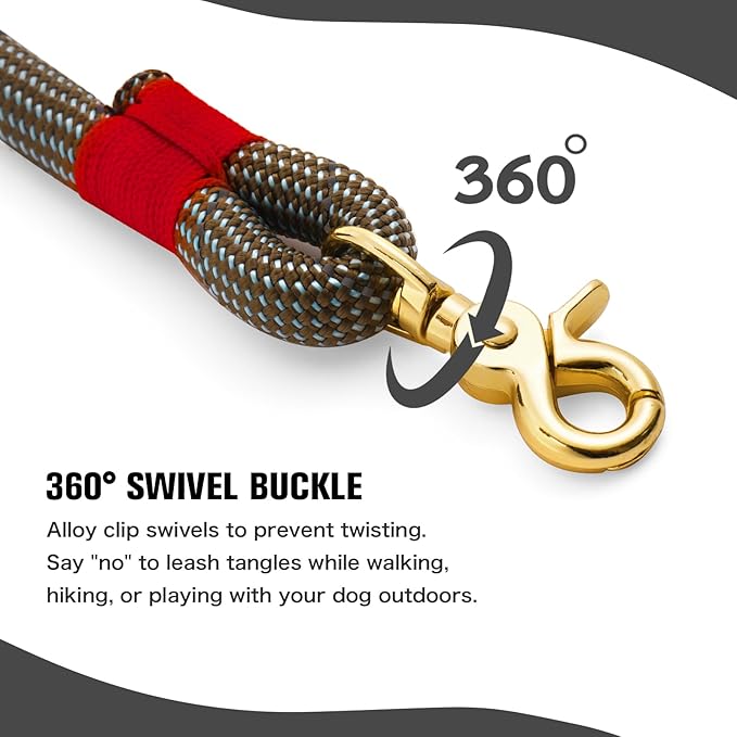 Nylon Rope Dog Leash Reflective, Handmade Braided Strong Dog Lead, Heavy Duty Rope Leash for Medium Large Dogs (5 FT - 3/5" Silver Grey)