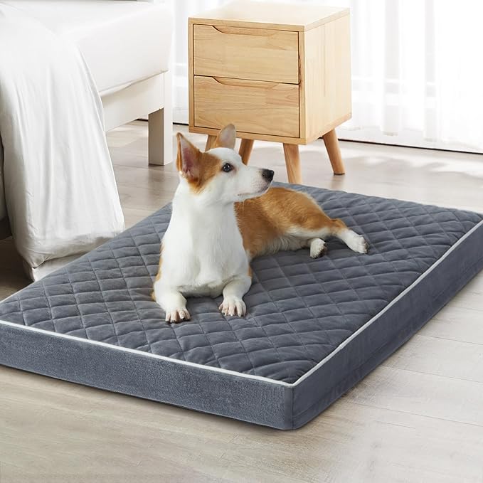 WNPETHOME Orthopedic Dog Bed Medium Size Dog, Waterproof Medium Dogs Bed with Removable Washable Cover, Multi-Needle Quilting Dogs Crate Bed