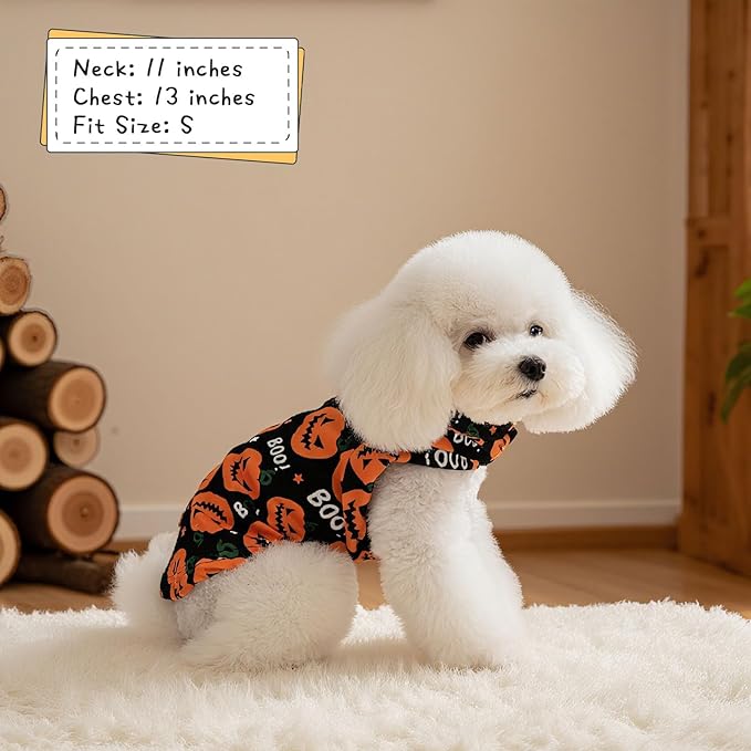 EXPAWLORER Cat Halloween Sweater - Sweaters for Cats Only Soft Warm Pet Clothes, Fall and Winter Pumpkin Coat Pullover Design, Fleece Sweatshirt Clothing Also for Puppy Small Dogs, Large