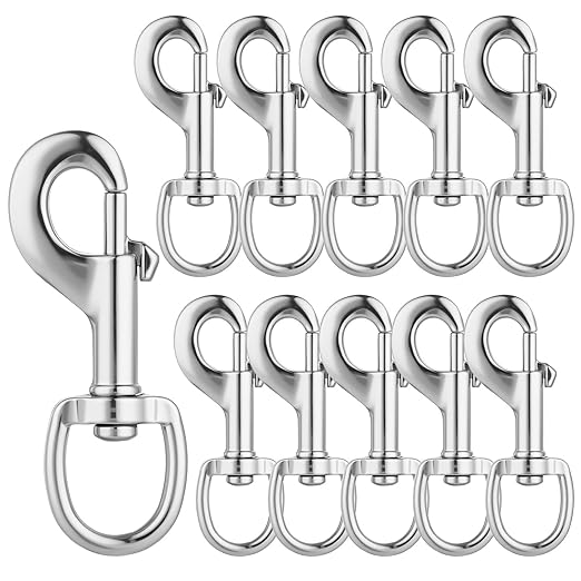 10 Pcs Swivel Snap Hooks Heavy Duty, 3.5" Swivel Clip Clasp, Multipurpose Bolt Snap Single Ended for Keychain Camera Strap Linking Pet Leash.