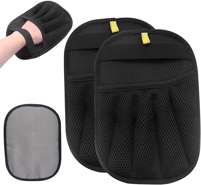 Pet Hair Removal Glove | Electrostatic Reusable Cat & Dog Magic Brush Hair Remover Tool for Furniture, Carpet, Couch | Upgraded 5-Finger Design | Gentle Grooming Tool for Pets(Eco-Friendly) (2 PCS)