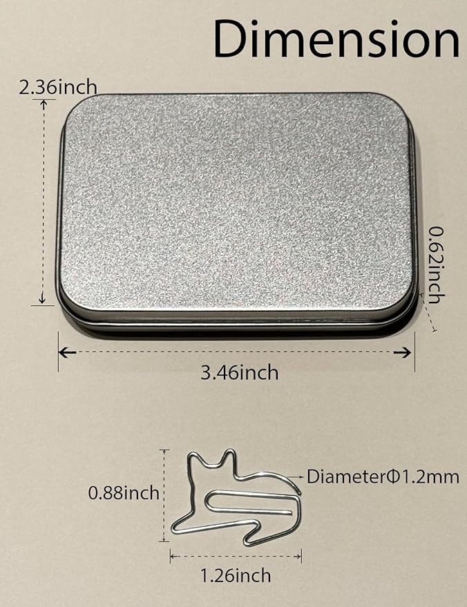 Cat Cute Paper Clips, 60PCS Cat Shaped Paper Clips Animal Bookmarks Clips, Assorted Colors, Fun Office Gifts for Women Men Coworkers Teachers Students Girls Boys, Christmas Gifts