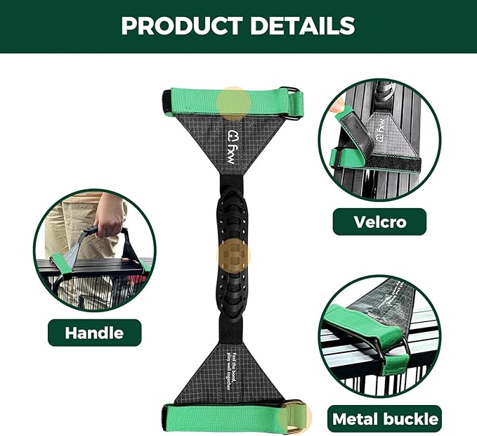 FXW Easy-Carry Straps, Fit 8-Panel of All Heights Dog Playpen, Designed for RV Trips, Green│Patent Pending
