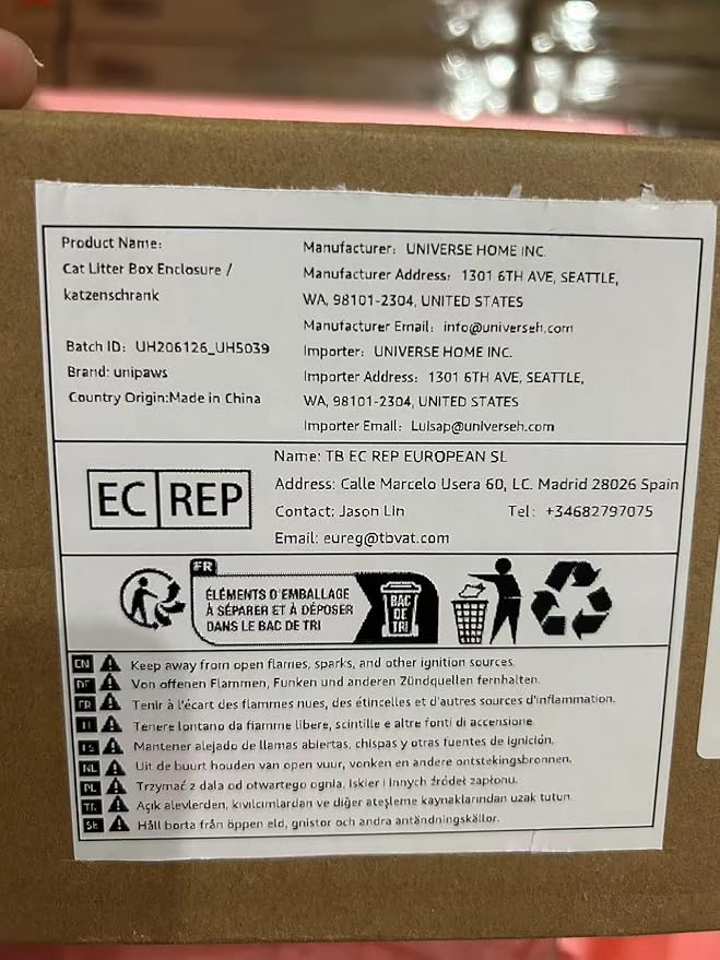 unipaws Cat Litter Box Enclosure Furniture, Cat Washroom, Hidden Litter Box Cover, Cabinet for Large Cat, Dog Proof Cat Litter Boxes, Hideaway Litter Box, Cat House, White