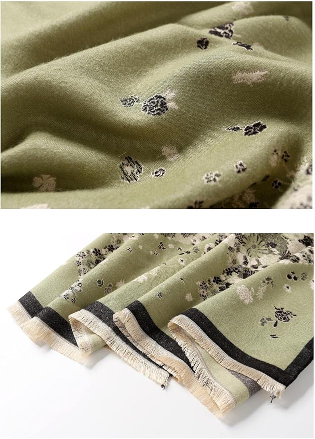 Jeelow Womens Pashmina Shawl Wrap Scarf - Elegant Dressy Evening Poncho Cape for Formal and Wedding Outfits