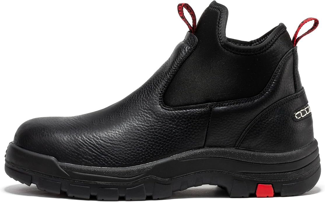 ROCKROOSTER Bakken Men's Black 6 inch Chelsea Boots, EH Rated Waterproof Slip-on Work Boots AK303-Soft Toe, AK323-Steel Toe, CP323-Comp Toe