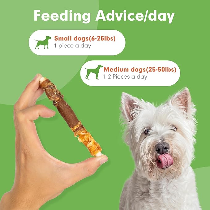 MON2SUN Dog Treats, Triple Flavor 5 Inch Chicken Liver Duck and Chicken Wrapped Rawhide Snacks for Small and Medium Dogs, 10.58 Oz (15 Count-Pack of 1)