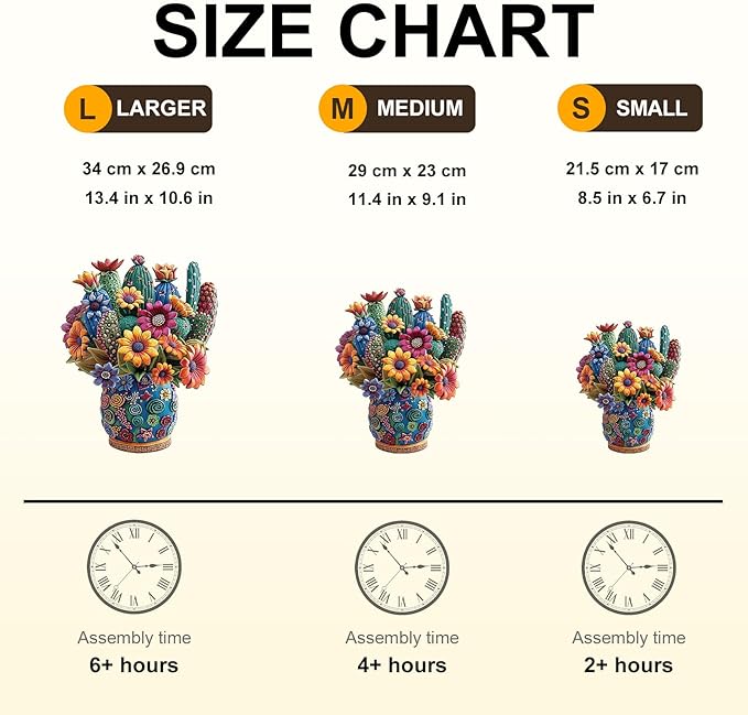 KAAYEE Wooden Puzzles for Adults, Blooming Cactus Jigsaw Puzzles, 180 Piece Unique Shape Puzzle, Creative Gifts for Adults/Friends/Family, Family Game，Wall Decor(13.4 * 10.6in)