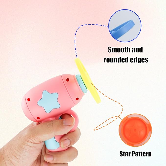 Andiker Cat Fetch Toy, Interactive Kitten Flying Disc Launcher Toy with 5 Colorful Flying Propellers for Cat Enrichment, Flying Saucer Toy for Cats for Training and Chasing (16 pcs)