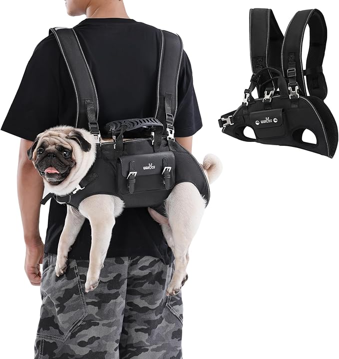 Dog Backpack Carrier for Dogs,Dog Lift Harness,Adjustable Padded Breathable Straps for Dogs, Disabled, Joint Injuries, Arthritis,S