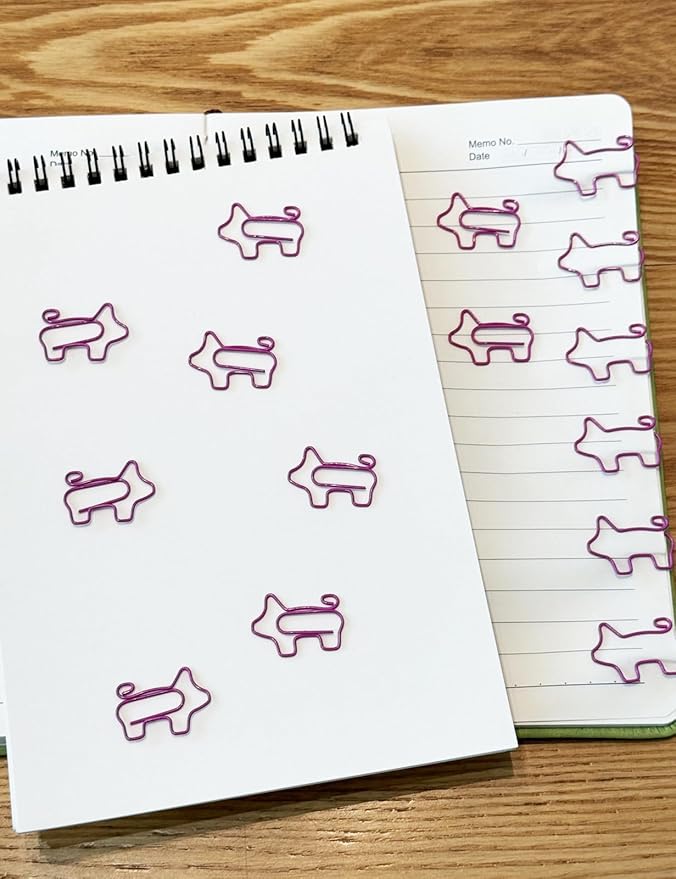 Cute Paper Clips, 60 PCS Pig Shaped Paper Clips Animal Bookmarks Clips, Assorted Colors, Fun Office Gifts for Women Men Coworkers Teachers Students Girls Boys, Christmas Gifts