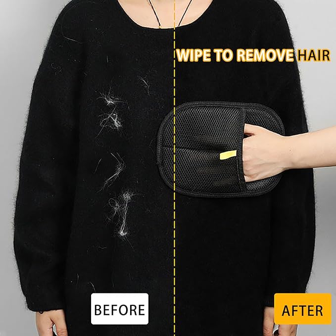 Pet Hair Removal Glove for Cats & Dogs, Electrostatic Reusable Magic Brush Pet Hair Remover Tool for Couch, Furniture,Car Seat,Pet Grooming