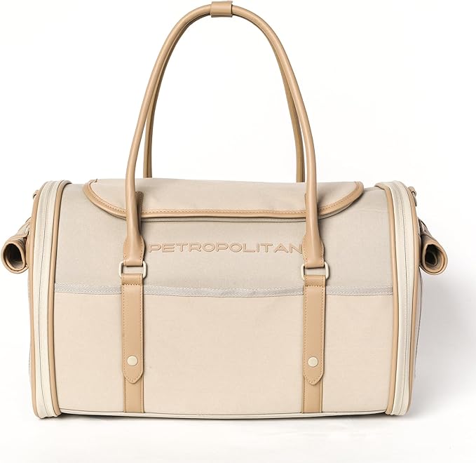 Soft-Sided Pet Carrier for Cats and Small Dogs – Stylish, Airline-Approved Travel Bag with Mesh Ventilation, Collapsible, Removable Pad and Safety Leash, Fits up to 16 lb