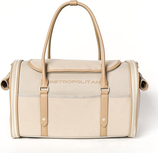 Soft-Sided Pet Carrier for Cats and Small Dogs – Stylish, Airline-Approved Travel Bag with Mesh Ventilation, Collapsible, Removable Pad and Safety Leash, Fits up to 16 lb