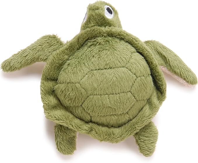 Jeffers Pet Plush Dog Toy with Squeaker, Green Turtle 4.5" - Soft Crinkle Fabric, Safe & Durable, Healthy Fun for Small & Medium Dogs, Interactive Play, Fetch, Tug - Best Gift for Active Games