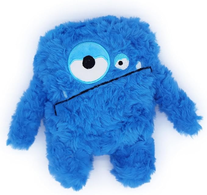 Plush Squeaky Dog Toy, Crinkle Stuffed Dog Toy Keep Them Busy Tug of War Birthday Dog Chew Toy for Small Medium Large Dogs (Blue)