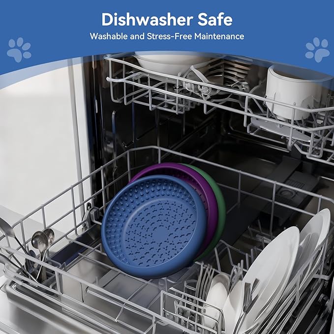 Slow Feeder Dog Bowl, BPA-Free Silicone Lick Mat for Small and Medium Dogs, Non-Slip & Dishwasher Safe (Package)