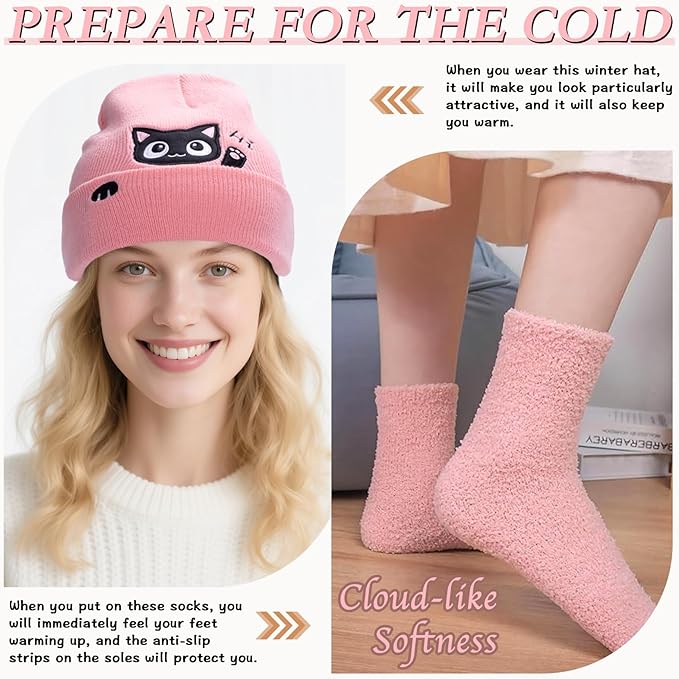 Beanie Hat and Socks for Winter