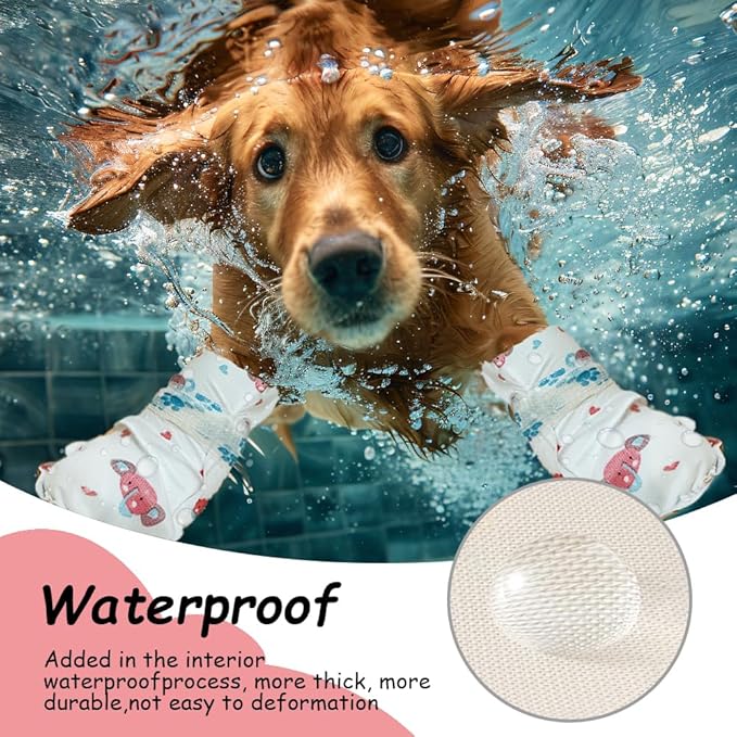 Disposable Dog Booties for Dogs & Cats,32Pcs Pet Booties Waterproof and Breathable with Adjustable Bandage,Paw Socks Protector for Small Medium Large Dogs(Medium,Paw Width:1.78~2.56inches)