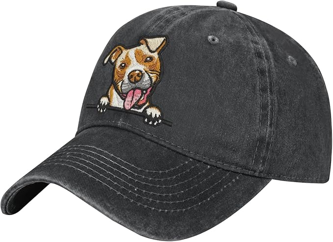 Dog Lover Gifts, Pit Bull Terrier Embroidered Dog Baseball Hats for Men Women