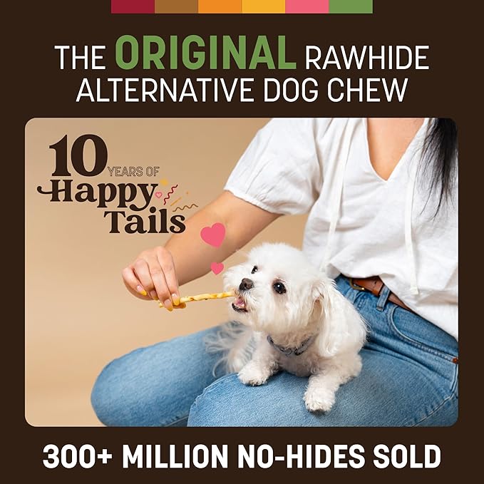 Earth Animal No Hide Stix - Long Lasting Rawhide Free Small Dog Chews Sticks, Pork - 80 Count Extra Value Pack