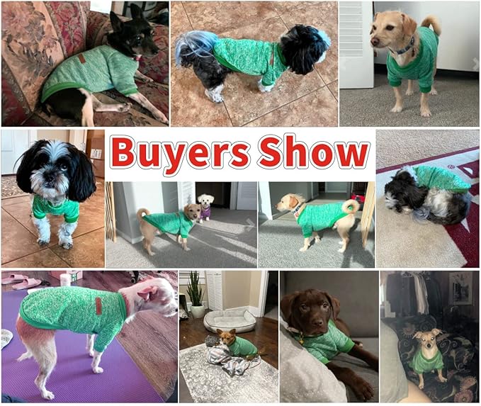 Idepet Pet Dog Classic Knitwear Sweater,Soft Fleece Coat for Small,Medium Dog,Warm Pet Dog Cat Clothes,Puppy Customes (XL, Green)