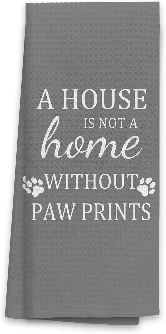 TNUW Dog Kitchen Towels, 16"24", Soft & Absorbent Kitchen Tea Towels, Dog Lovers Gifts (Grey 1)