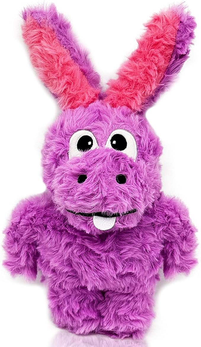 Squeaky Dog Toy Plush, Stuffed Crinkle Tug of War Dog Toy Keep Them Busy Pet Puppy Birthday Toy for Small Medium Large Dogs (Purple)