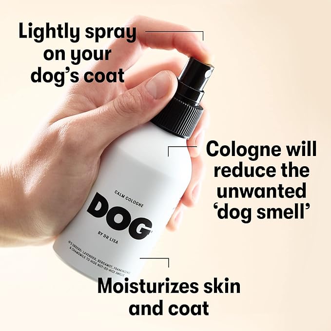 DOG by Dr Lisa - Spring Cologne - With Rose Geranium and Orange - Natural Dog Perfume - Pet Deodorant Spray - Plant-Based Essential Oils - Vegan - 4.2oz