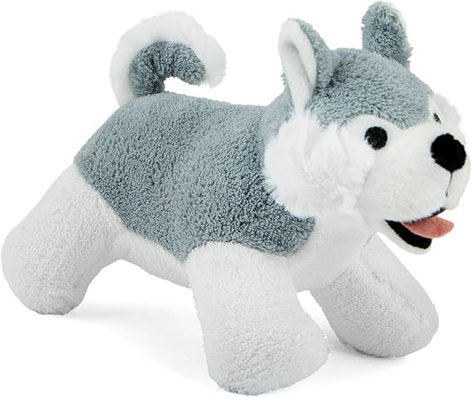Jeffers Pet Animal Cuddlers Plush Dog Toy with Squeaker, 8" – Soft, Interactive Puppy Toy for Small & Medium Breeds, Indoor or Outdoor Play, Fetch, Snuggle, Great Gift for Christmas - Gray Husky