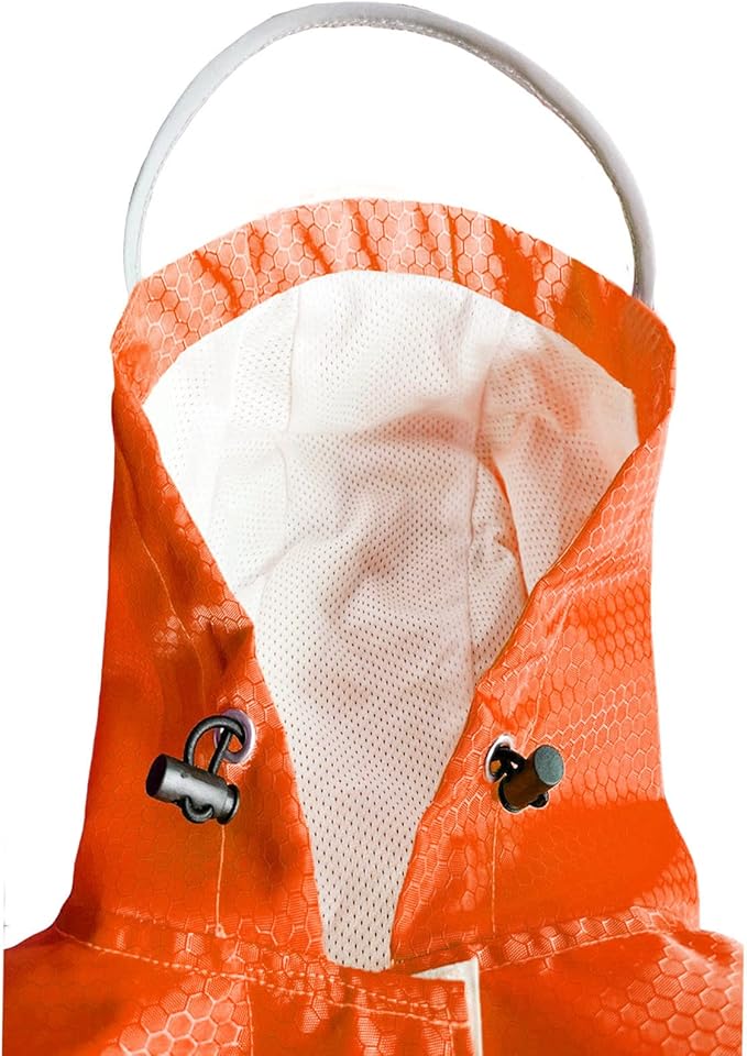 Dog Raincoat Waterproof Reflective Slicker - Lightweight Breathable Hooded Poncho Rain Coat Jacket with Adjustable Belly Strap and Leash Hole for Small Medium Large Dogs (Medium, Orange)