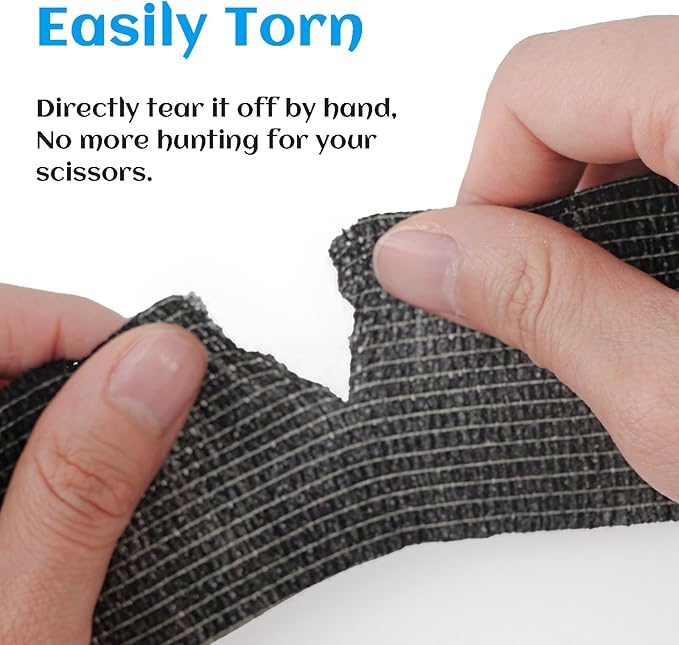 36 Rolls Sensi Wrap Elastic Self Adhesive Bandage Wrap 2 Inch, Breathable Non Woven Cohesive Bandage, Vet Wrap for Dogs, Ankle Sprains Swelling Medical First Aid Tape, Sports Athletic Grip Tape Black