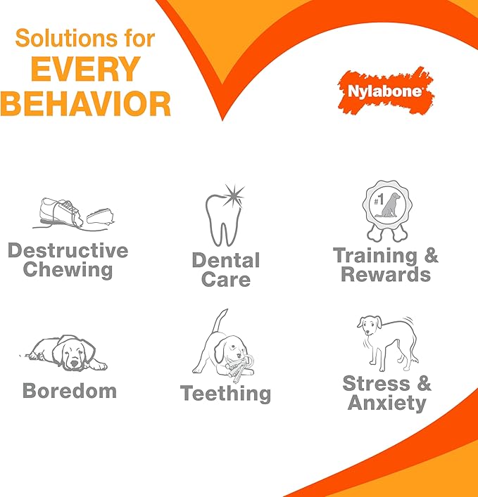 Nylabone Original Bone Power Chew Toy for Dogs, Durable & Tough Dog Toys for Aggressive Chewers, Original Flavor, X-Small/Petite - Up to 15 lbs, 1 Count