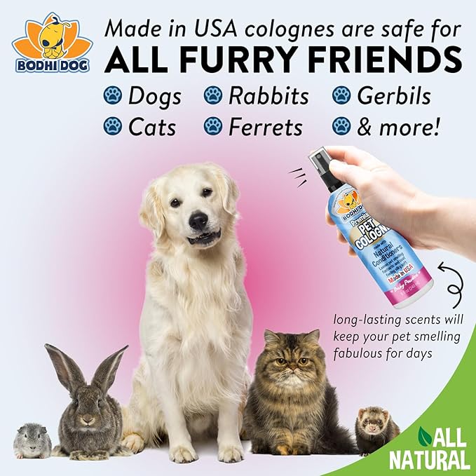 Bodhi Dog Natural Dog Cologne (Baby Powder) - Premium Scented Deodorizing Pet Perfume with Conditioner for Dogs & Cats - Keeps Pets Fresh & Clean - Gentle and Safe Formula, Made in USA (8 Fl Oz)