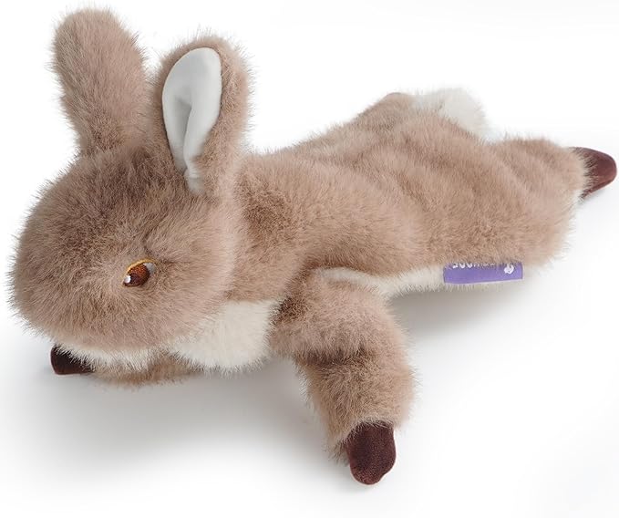 No-Stuffing Bunny Squeaky Dog Toy for Aggressive Chewers, Tear-Resistant Plush Puppy Teething Toy to Keep Them Busy, Tough Interactive Tug of War & Dental Chew for Small Medium Large Dogs