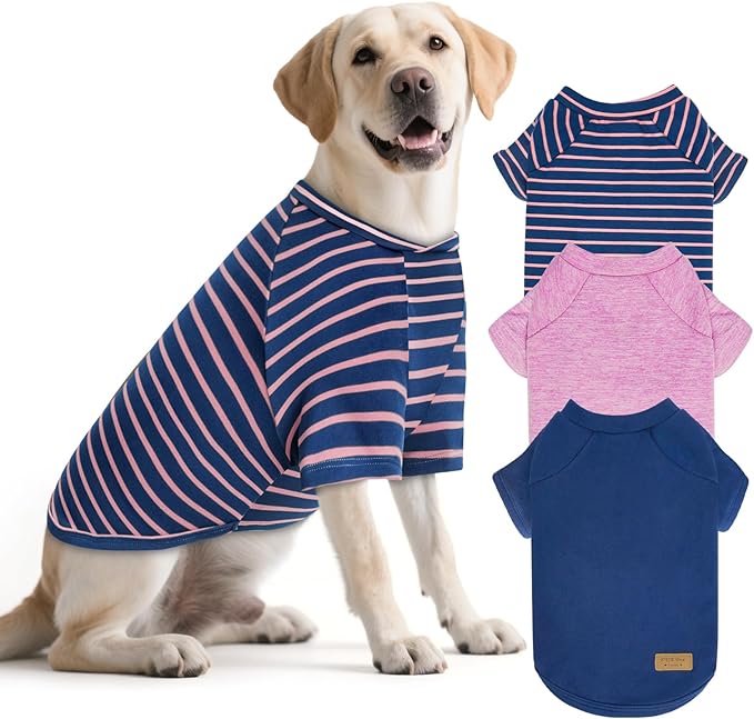 KYEESE 3Pack Dog Sweater Soft Pets Sweaters Pullover Pets Clothes Stretchy Pet Fleece Sweater Lightweight Pet Coat Dogs Sweatshirt with Sleeves Comfy Dog Sweaters for Large Dogs for Cold Weather