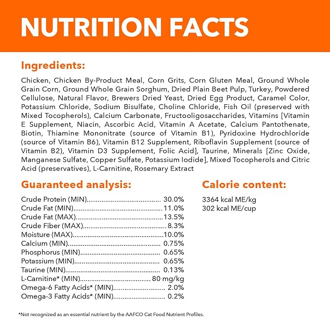 IAMS Proactive Health Indoor Weight Control & Hairball Care Adult Dry Cat Food, Chicken & Turkey Recipe, 16 lb. Bag