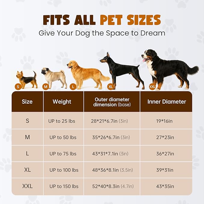 Anti-Anxiety Dog Bed for Medium Dogs, Cozy Round Egg Crate Foam Sofa with Washable Removable Cover & Bolstered Sides, Comfortable Pet Chair or Crate Bed,Camel (35")