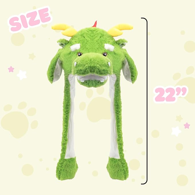 Animal Hat with Ears Moving Jumping Pop Up Beating Hat Plush Holiday Cosplay Dress Up Funny Gift for Kids