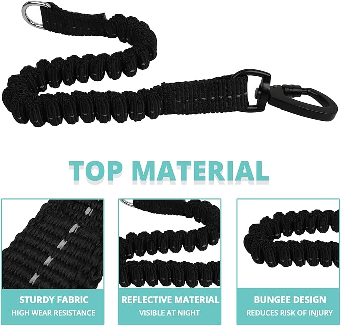 jenico Long Dog Leash 20FT: 3/8'' Heavy Duty Rope Leashes for Dogs Training with Lockable Hook Reflective Threads Bungee and Padded Handle - Dog Lead for Large Small Medium Dogs Outside Walking