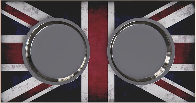 GrooveThis Woodshop - Personalized Elevated Dog Bowl Stand for Large, Medium, Small, X-Small Dogs - Stainless Steel Food and Water Bowls - Raised Dog Dish with Internal Storage (Medium, Flag Design)