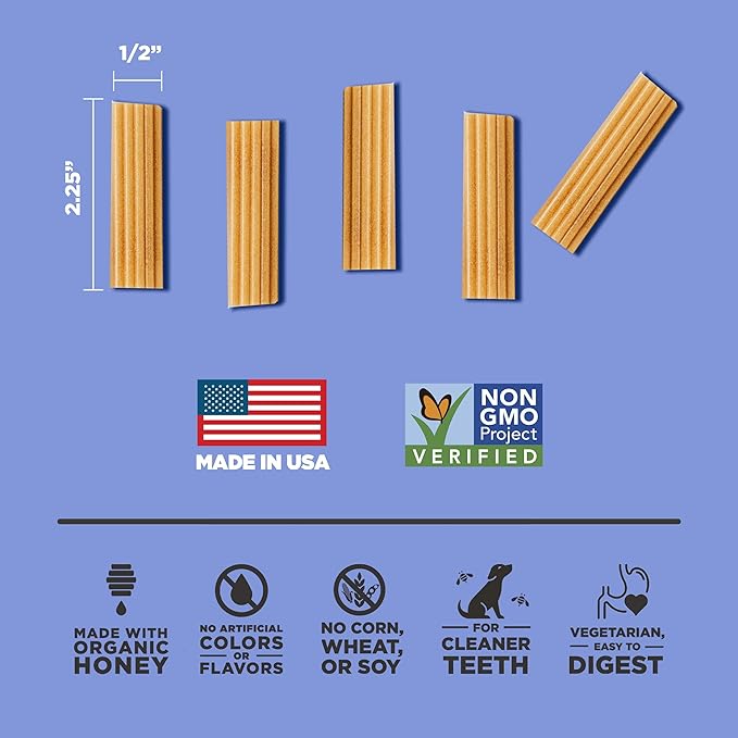 Hive Chew Stick Treats for Small Dogs Ñ Healthy, Non-GMO Project Verified, Natural Peanut Butter Flavored, Natural, Vegetarian Chews, Made in The USA (Chew Sticks, Small Breeds)