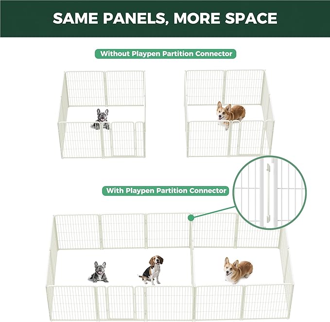 FXW Playpen Connector (Pack of 2), Playpen Accessories Only for FXW Dog Playpen, Designed for 32" Height FXW Homeplus/Rollick/Instant Playpen (Playpen Not Included), White│Patent Pending