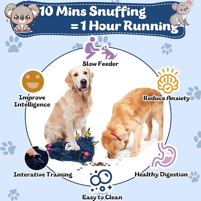 Interactive Monster Dog Chew Toys to Keep Them Busy – Enrichment Squeaky Treat Dispensing Chew Dog Toys for Boredom and Stimulating, Tough Plush Dog Toy for Large Medium Dogs (C-Blue)