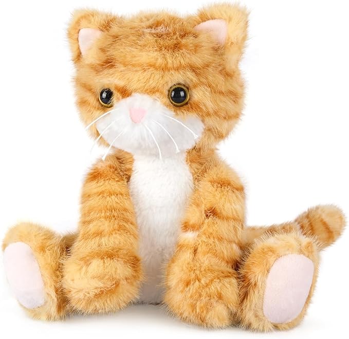 Heatable & Coolable Orange Cat Stuffed Animal, Cat Heating Pad Microwavable for Soothing & Relaxation, Lavender Scented Orange Cat Plush Toy for Stress Relief, Stuffed Cat Toys for Kids